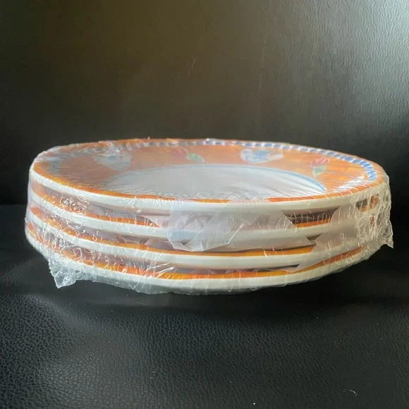 VIETRI Campagna Melamine Uccello Salad Plates Set of 4 - Picture 4 of 5